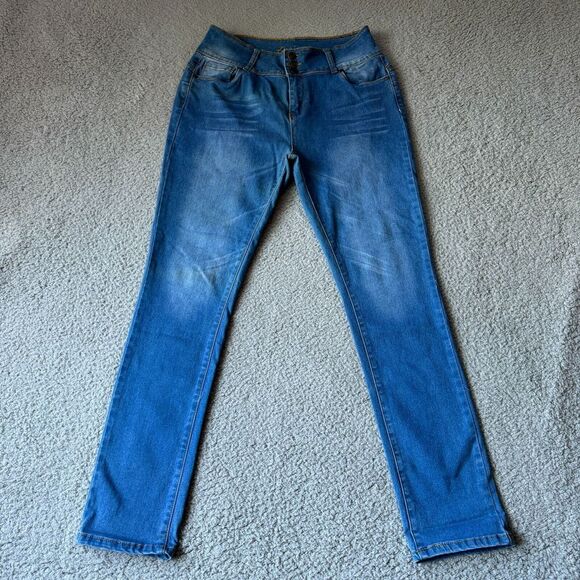 Bamboo‎ Jeans Womens 17 (30x30) Blue Straight Stretch High Waist Slimming Denim - Picture 1 of 13